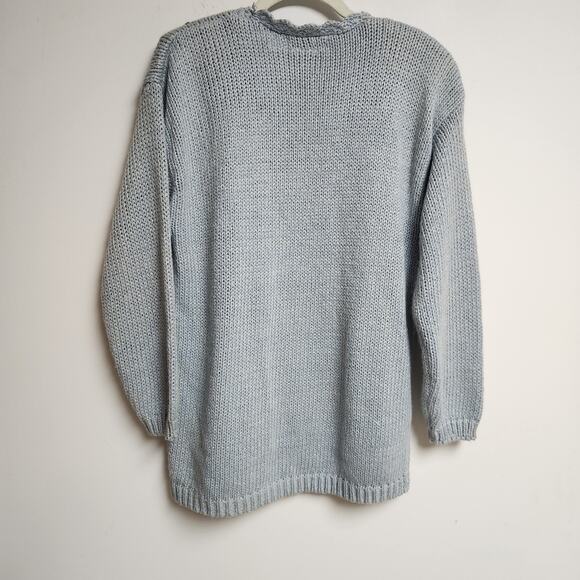 Vtg Bobbie Brooks Hand Knit Embroidered Sweater Womens Medium Cottagecore Floral - Picture 6 of 16